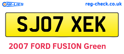 SJ07XEK are the vehicle registration plates.