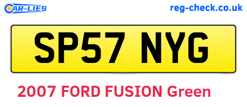 SP57NYG are the vehicle registration plates.