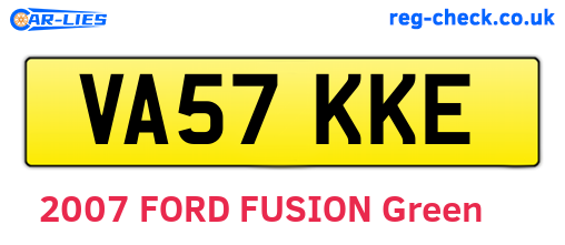VA57KKE are the vehicle registration plates.