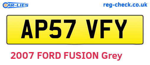 AP57VFY are the vehicle registration plates.