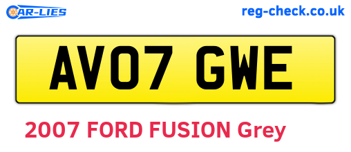 AV07GWE are the vehicle registration plates.