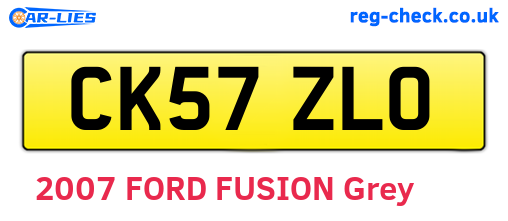 CK57ZLO are the vehicle registration plates.