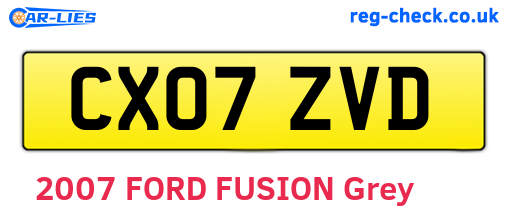 CX07ZVD are the vehicle registration plates.