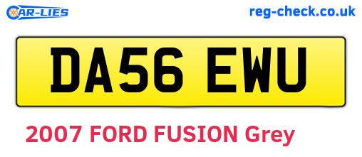 DA56EWU are the vehicle registration plates.