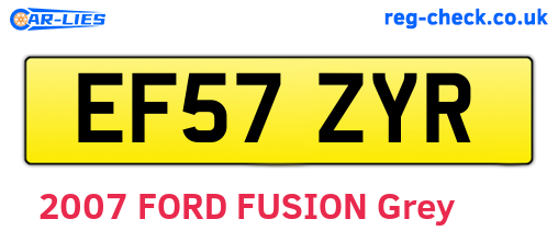 EF57ZYR are the vehicle registration plates.