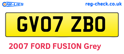 GV07ZBO are the vehicle registration plates.