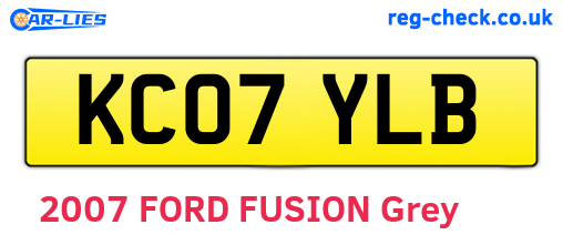 KC07YLB are the vehicle registration plates.