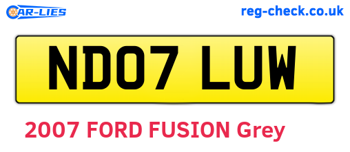 ND07LUW are the vehicle registration plates.