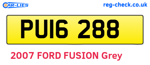PUI6288 are the vehicle registration plates.