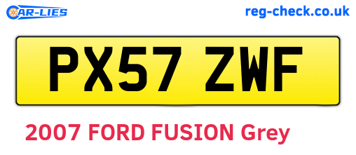 PX57ZWF are the vehicle registration plates.