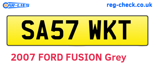 SA57WKT are the vehicle registration plates.