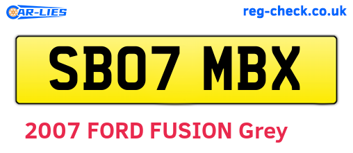SB07MBX are the vehicle registration plates.