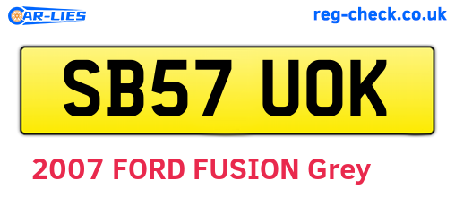 SB57UOK are the vehicle registration plates.