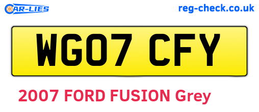 WG07CFY are the vehicle registration plates.