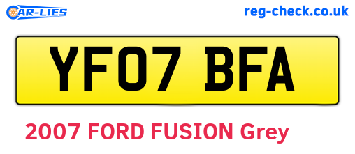 YF07BFA are the vehicle registration plates.