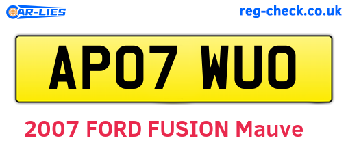 AP07WUO are the vehicle registration plates.