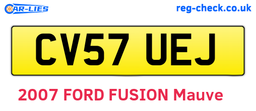 CV57UEJ are the vehicle registration plates.