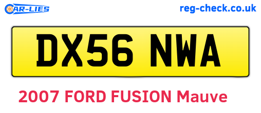 DX56NWA are the vehicle registration plates.