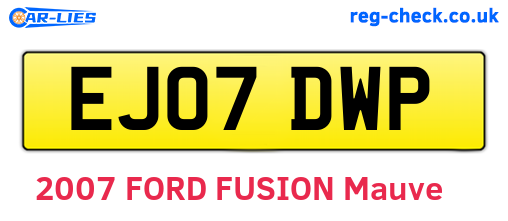 EJ07DWP are the vehicle registration plates.