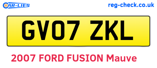 GV07ZKL are the vehicle registration plates.