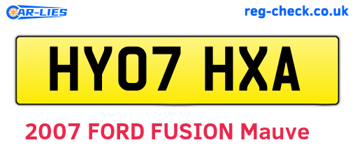 HY07HXA are the vehicle registration plates.
