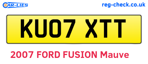 KU07XTT are the vehicle registration plates.