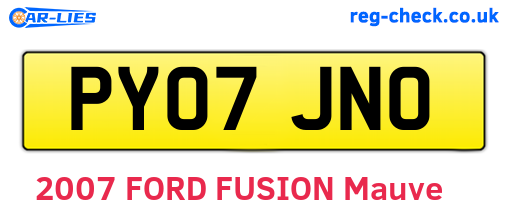 PY07JNO are the vehicle registration plates.
