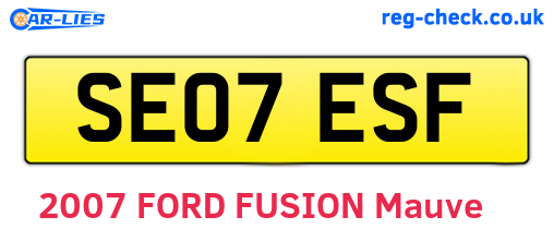 SE07ESF are the vehicle registration plates.