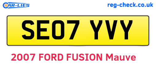 SE07YVY are the vehicle registration plates.