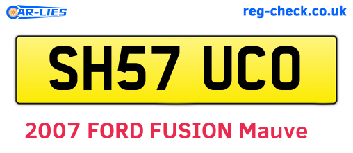 SH57UCO are the vehicle registration plates.