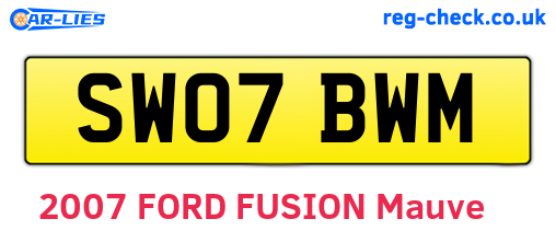 SW07BWM are the vehicle registration plates.