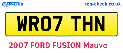 WR07THN are the vehicle registration plates.