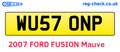 WU57ONP are the vehicle registration plates.