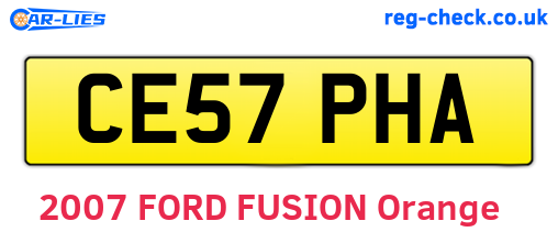 CE57PHA are the vehicle registration plates.