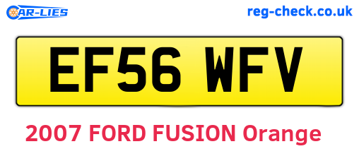 EF56WFV are the vehicle registration plates.