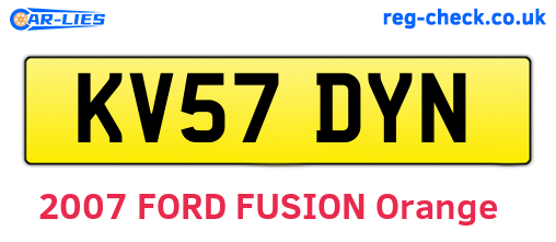 KV57DYN are the vehicle registration plates.