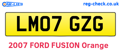 LM07GZG are the vehicle registration plates.