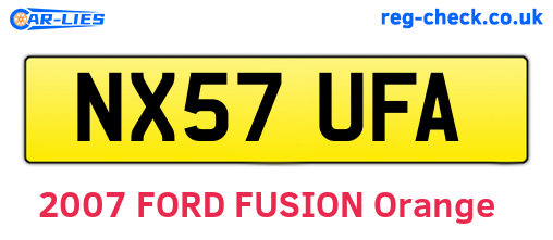NX57UFA are the vehicle registration plates.