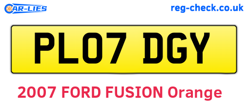 PL07DGY are the vehicle registration plates.
