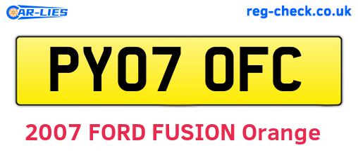 PY07OFC are the vehicle registration plates.