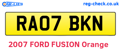 RA07BKN are the vehicle registration plates.