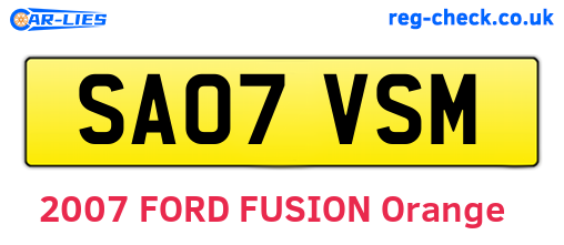 SA07VSM are the vehicle registration plates.