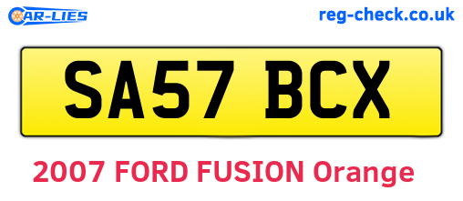 SA57BCX are the vehicle registration plates.