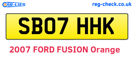 SB07HHK are the vehicle registration plates.