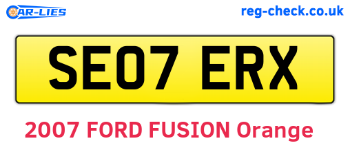 SE07ERX are the vehicle registration plates.