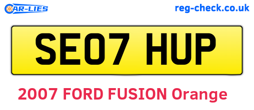 SE07HUP are the vehicle registration plates.