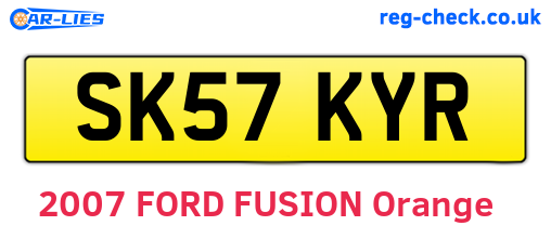 SK57KYR are the vehicle registration plates.