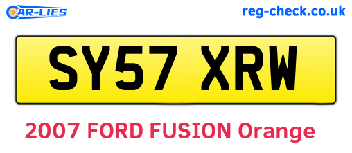 SY57XRW are the vehicle registration plates.