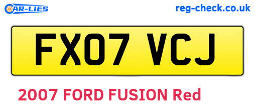 FX07VCJ are the vehicle registration plates.