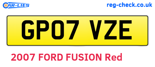 GP07VZE are the vehicle registration plates.